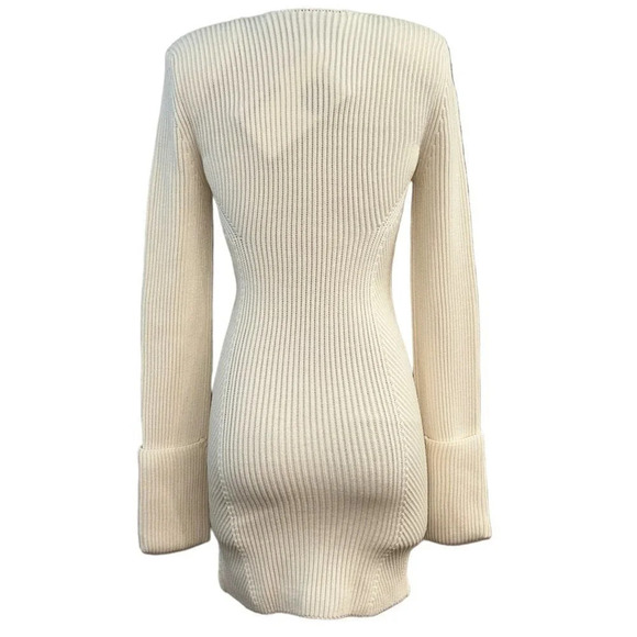 GAUGE81 Artik Dress in Ivory Large New Womens Sweater Knit Mini - Picture 8 of 12